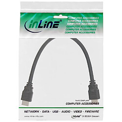 Câble HDMI, InLine®, 19 broches mâle/mâle, noir, 0,3m