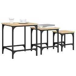 Acheter Maison Chic Lot de 3 Tables basses gigognes pour salon | Table à café chêne sonoma bois d'ingénierie -GKD40416