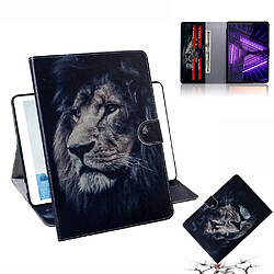 Etui en PU impression de motif flip avec support et boucle de peinture Lion pour votre Lenovo Tab M10 Plus/M10 FHD Plus