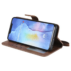 Acheter Wewoo Housse Coque Pour Huawei Mate 20 Pro Étui de protection à rabat horizontal de couleur unie avec support et fentes cartes et portefeuille et cadre photo et lanière marron