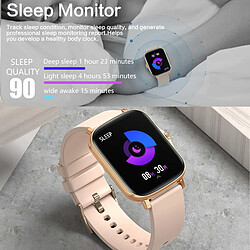 Chrono Chronus Montre Connectée Fitness Tracker Moniteur de Fréquence Cardiaque Pression Artérielle Podomètre Étanche Moniteur de Sommeil Écran Couleur Tactile Complet Montres Intelligentes pour Femmes Hommes,doré