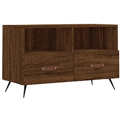 Maison Chic Meuble TV scandinave - Banc TV pour salon Chêne marron 80x36x50 cm Bois d'ingénierie -MN26613