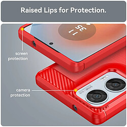 Acheter Htdmobiles Coque pour Motorola Moto G85 5G - housse etui silicone gel carbone + film ecran - ROUGE