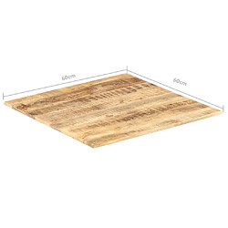 vidaXL Dessus de table Bois de manguier solide 15-16 mm 60x60 cm pas cher