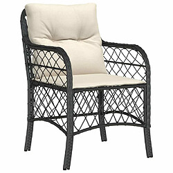 Avis Maison Chic Ensemble à manger d'extérieur 7 pcs avec coussins,Salon de jardin,Mobilier de jardin Noir Résine tressée -GKD680917