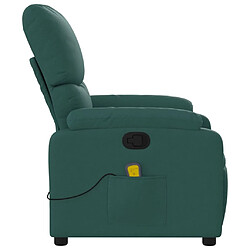 Maison Chic Fauteuil de massage inclinable,Fauteuil luxe de relaxation Vert foncé Tissu -MN71564 pas cher