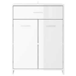 Maison Chic Armoire de salle de bain,Meuble de rangement,Meuble haut Blanc brillant 60x33x80 cm Aggloméré -GKD292739 pas cher