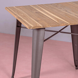 Avis Nest Dream Table industrielle en acier vieilli et bois clair - Bistro