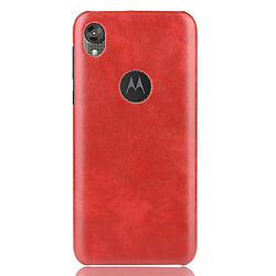 Wewoo Coque Rigide Pour Motorola Moto E6 antichoc Litchi PC + Etui PU Rouge