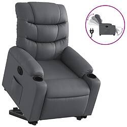 vidaXL Fauteuil inclinable électrique gris similicuir