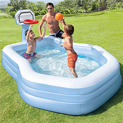 Intex Piscinette gonflable avec panier Basket - L. 257 x H. 130 cm - Bleu