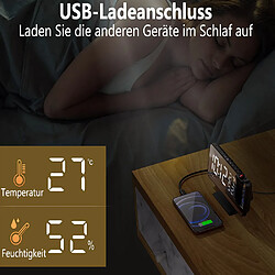 Elixir Reveil Projecteur Plafond Radio FM Reveil Projection 180° Horloge Numérique avec 7' LED Écran Miroir Chargement USB Port Fonction Snooze Double Alarme Horloge Digitale pour Chambre,Cuisine,Bureau pas cher