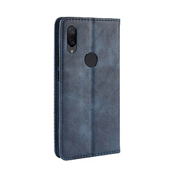 Avis Wewoo Housse Coque Étui en cuir à boucle magnétique avec texture rétro et pour Xiaomi Redmi Note 7, support emplacements pour cartes porte-monnaie (bleu)