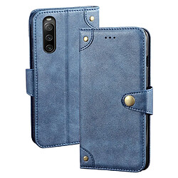 Etui en PU IDEWEI antichoc, texture fine, anti-rayures avec support pour votre Sony Xperia 10 IV 5G - bleu