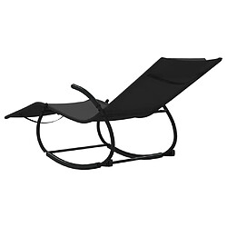 Maison Chic Chaise longue à bascule | Bain de soleil Relax | Transat noir acier et textilène -GKD60031 pas cher