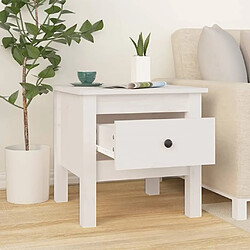 Avis Maison Chic Table d'appoint | Table Basse Blanc 40x40x39 cm Bois massif de pin -GKD55749