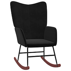 vidaXL Chaise à bascule Noir Velours et PVC