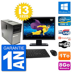 PC Tour Dell 7010 Ecran 19" Intel i3-3220 RAM 8Go Disque 1To Windows 10 Wifi - Occasion