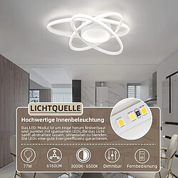 Acheter NETTLIFE Plafonnier LED Design Moderne avec Télécommande 77W Dimmable Salon Lampe de Cuisine pour Chambre Cuisine Couloir Bureau