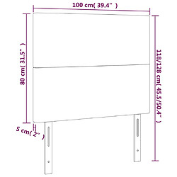 vidaXL Tête de lit à LED Bleu 100x5x118/128 cm Tissu pas cher