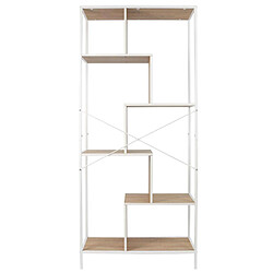 The Home Deco Factory Etagère en bois et métal EDISON - H. 180 cm - Blanc et marron pas cher