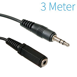 Ansell Câble audio stéréo Extension 3,5 mm mâle - 3,5 mm femelle 3.00 m Noir