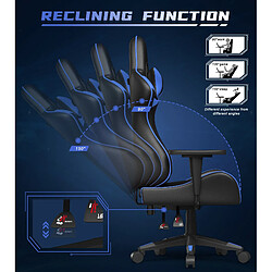 Chaise Gaming - Chaise de bureau - Chaises de bureau Rattantree - Chaise de jeu ergonomique - Chaise d'ordinateur PC avec appui-tête et support lombaire - Chaise de jeu inclinable réglable en hauteur - Bleu