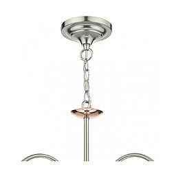 Luminaire Center Suspension Wharfdale chrome satiné et cuivre poli 3 ampoules