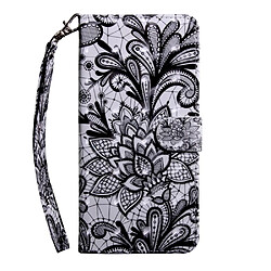 Etui en PU impression de motif de décoration spot lumineux fleur en dentelle pour votre Samsung Galaxy A31