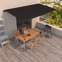 Maison Chic Auvent manuel rétractable,Store manuel de porte 600x350 cm Anthracite -GKD59948