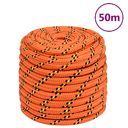 vidaXL Corde de bateau Orange 16 mm 50 m Polypropylène