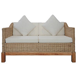 Avis Maison Chic Ensemble de canapés 2 pcs avec coussins, Canapé droit Sofa pour Salon Rotin naturel -GKD884083