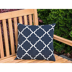 Beliani Lot de 2 coussins SOFADES Bouclé 40 x 40 cm Treillis Bleu marine