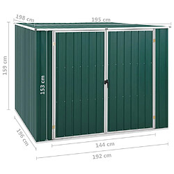 vidaXL Abri de jardin Vert 195x198x159 cm Acier galvanisé pas cher