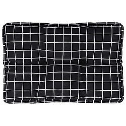 vidaXL Coussin de palette motif à carreaux noir 60x40x12 cm tissu