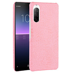 Coque en TPU + PU peau de crocodile rose pour votre Sony Xperia 10 II