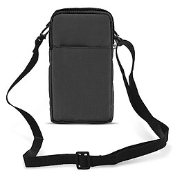 Avizar Etui Ceinture Smartphone Passant Ceinture Mousqueton Lanière 2 Poches gris