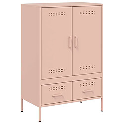 vidaXL Buffet haut rose 68x39x101,5 cm acier