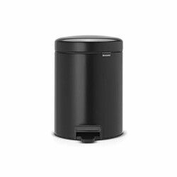 Brabantia 112928 Poubelle à Pédale Newicon avec Seau en Plastique, 5 L - Noir Mat