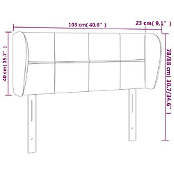 vidaXL Tête de lit avec oreilles Noir 103x23x78/88 cm Velours pas cher