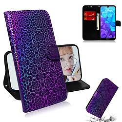 Wewoo Housse Coque Pour Huawei Y5 2019 / Honor 8S Couleur unie Boucle magnétique colorée Rabat horizontal en cuir PU avec support et fentes cartes et portefeuille et lanière Violet