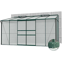 Vitavia Serre de jardin en polycarbonate 4 mm et aluminium vert emeraude avec embase Ida 201. x 386.50 x 220.80 cm.