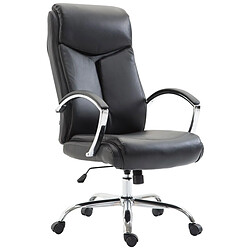 Decoshop26 Fauteuil de bureau en synthétique noir réglable BUR10259