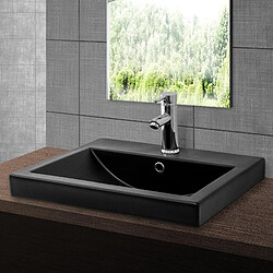 ML DESIGN MODERN LIVING Lavabo en céramique avec vidage Lavabo 535 x 460 x 165 mm noir