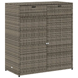 vidaXL Armoire de rangement de jardin gris 105x55x113cm résine tressée