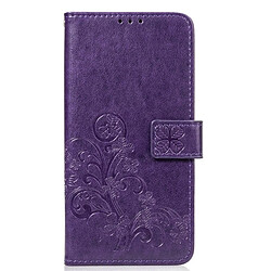 Wewoo Etui à rabat horizontal en cuir PU avec motif gaufré pour iPhone XR, avec support, logements pour cartes et portefeuille (Violet)