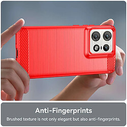 Acheter Htdmobiles Coque pour Motorola Edge 50 Pro 5G - housse etui silicone gel carbone + verre trempe - ROUGE