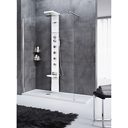 Colonne de douche blanche hydromassante NOVELLINI CASCATA 3 avec siège H 209 cm