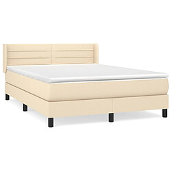 Maison Chic Lit Adulte - Lit simple Lit à sommier tapissier avec matelas moelleux - Meuble de Chambre - Crème 140x200 cm Tissu -MN58488