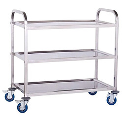 Helloshop26 Chariot de service cuisine professionnel inox 3 étages max 480 kg 3614112